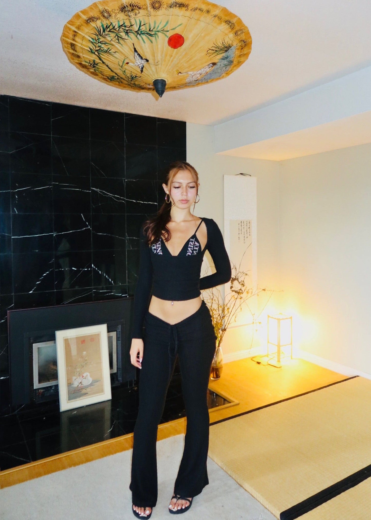 Black V Pants