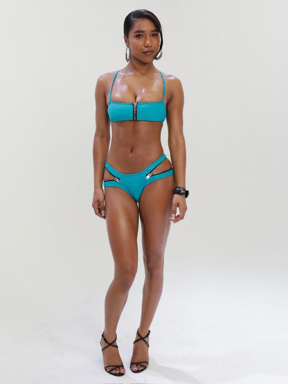 Zipper Bikini Top