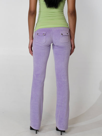 Alice Low-Rise Velour Pants
