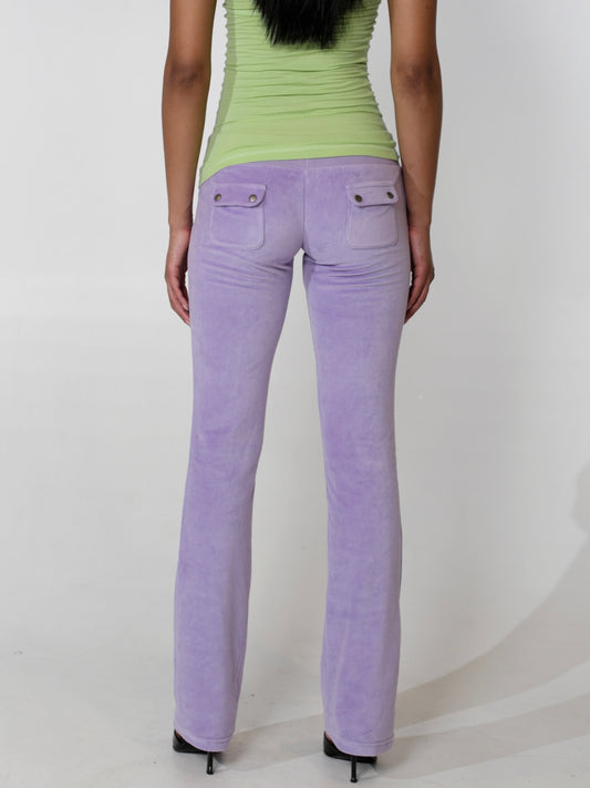 Alice Low-Rise Velour Pants